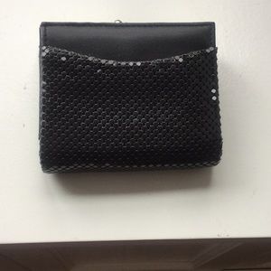 Whiting & Davis black mesh and leather wallet